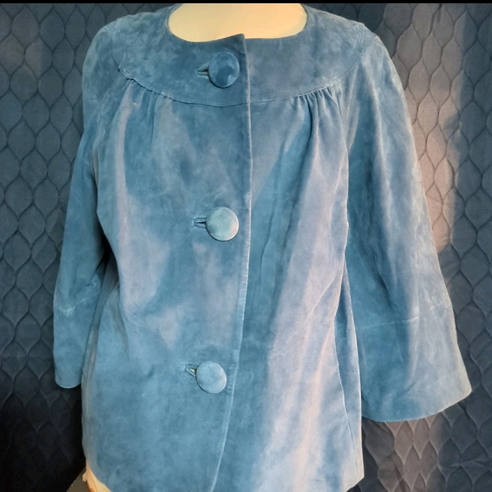 Women's Blue Suede Jacket